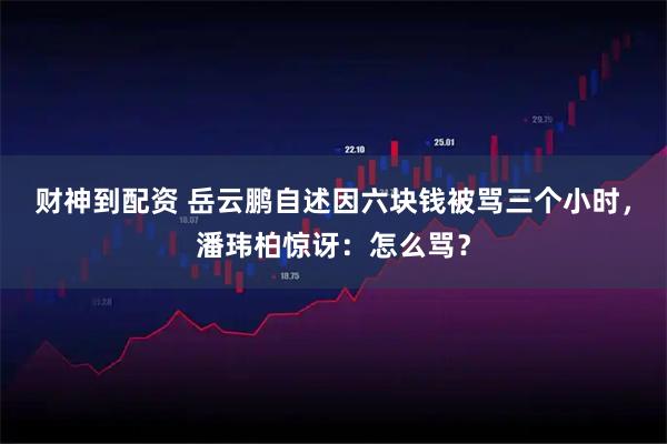 财神到配资 岳云鹏自述因六块钱被骂三个小时，潘玮柏惊讶：怎么骂？